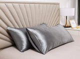 A pair of solid-color silk-like pillowcase pillowcase and envelope pillow V1192-DRO-0001