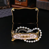 Pearl Enamel Jewelry Box, Red Enamel Jewelry Box, Gold-Plated Jewelry Box, Home Decor, Jewelry V1106-127-02370-PUR-L