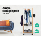 Artiss Clothes Rack Airer Coat Stand 165x59cm Wheels BAM-B-HS05N-NT