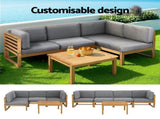 Gardeon 4-Piece Outdoor Sofa Set Wooden Couch Lounge Setting 5PCS ODF-SOFA-5PC-4S-TK-AB