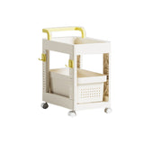 Storage Cart Space Saving Plastic Rolling Storage Organizer with Hooks Handle for Office Bedroom V1294-YM0901-3117240235212