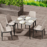 Square Marble Dining Table Sintered Stone Kitchen Table 80x80cm - Modern Restaurant Table with Metal V767-JJ-XZ329-YDL-V1