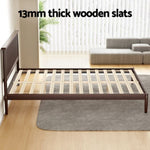 Artiss Bed Frame Queen Size Wooden Base Mattress Platform Timber Walnut VISE WBED-VISE-Q-WAL-AB