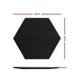 Alpha Acoustic Foam 12pcs 35x30x0.9cm Soundproof Absorption Panel Adhesive Black AF-HEX-12-BK