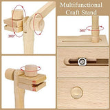 Adjustable Embroidery Stand Rotating Wooden Cross Stitch Holder & Knee Pad with 15cm & 20cm Hoops, V1107-120-90958-WOO-EMBROIDERYSTAND