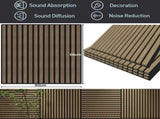 4 Pcs 60cm x 60cm Wall Panel Wood Slat Acoustic Panels Sound Absorbing Proof Panel for Wall Ceiling V324-4XWPANEL6060-WALNUT
