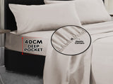 1000 Thread Count Cotton Rich Double Bed Sheet Set 4 Piece, Soft Feel Microfibre Blend, Solid C CVC-10DBL-SL