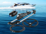 Hydraulic Boat Steering Kit, 300HP Steering Kit Helm Pump, Cylinder, Wheel, 24 Feet Hose V952-YYDJHK6400A-3TJ24V0