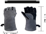 Leather Oven Mitts Heat Resistant up to 500C - Non-Slip Cooking Gloves for Grilling, Baking & V1188-MS-612-020