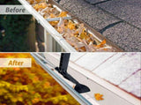 Extendable Gutter Cleaning Tool with L-Shaped Scoop Head and Hanging Hook for Removing Leaves and V1341-ZY-QEZE7J2F-SILVER