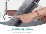Grey Sponge Mop Replacement with Plastic Frame for Home Cleaning, Easy Action, 2 Pieces Set V1366-AZ2-W-22570