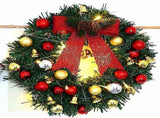 Xmas Wreath with 20 LED Lights and Bells Christmas Garland Light String Branch Lights for Living V1294-YM0714-10310319