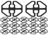 100Pcs Black Plastic Octagonal Seat Cushion Fixing Buckles for Home Sofa Recliner Covers V1369-AZ3-W-18831