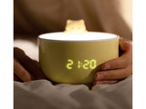 Alarm Clocks USB Powered Cats Teacup ABS LED Night Light Digital Clock for Desk - Yellow V1263-JX-296