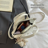Black Compact PU Leather Crossbody Bag With a pendant- Lightweight Handheld Shoulder Purse with V888-ELOSUNG56245-1