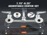 Commercial Faucet with Pre-Rinse Sprayer, 36" Height, 8" Center, 12" Swing Spout, Wall Mount Kitchen V952-BGSYCXSLTBGSR39MKV0
