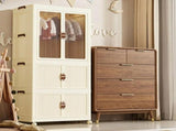 CARLA HOME 3 - Tier Foldable Wardrobe Cabinet - White - Plastic - Clothe Storage V178-36498