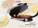 Versatile Electric Crepe Maker and Pancake Machine with Non-Stick Heating Plates, Stainless Steel V1341-ZY-G23XPDZL-SILVER