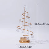 Warm Light Iron Art Crystal Christmas Tree Lamp, Battery Powered, Perfect for a Cozy Holiday V1232-ZSD-001