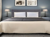 Linen Fabric Queen Bed Headboard Bedhead - Grey V63-800777