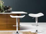 Artiss 2x Bar Stools Leather Gas Lift Chair White BA-TW-NEWT1001-WHX2