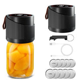 2 IN 1 Electric Vacuum Sealing Machine Kit for Wide and Regular Mouth Mason Jar Kitchen Cordless V1294-YM0901-H48286