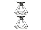 Ceiling Light Cage Guard Cover with Lamp Holder Base Vintage Industrial Style for E27 Bulbs V1294-YM0523-3119220032811