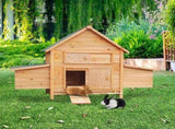 Furtastic Wooden Chicken Coop & Rabbit Hutch With Ramp Nesting Boxes WCC-JOY-008-HBR