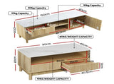 Artiss TV Unit & Coffee Table Set Storage Drawers Pine FUR-Z-TV-COF-WHWD