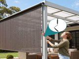 Instahut 3X2.5M Outdoor Blinds Awning Roll Down Retractable Knit Fabric Outdoor Blinds Window Shade AWN-C-DOWN-KNIT-30-BR