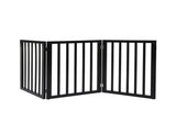 PaWz 3 Panels Wooden Pet Gate Dog Fence Black 139CM PT1060-3-BK