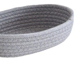 3 Pcs Desktop Storage Basket Oval Organizer Container Cotton Rope Hand Woven for Makeup Snacks Grey V1294-YM0626-3117220295312