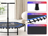 Everfit 48inch Hexagon Fitness Trampoline Rebounder Adjustable Handrail Blue TRAMPO-C-MINI48-H-BLBK
