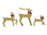 Deer Holiday Gold LED Easy Assembly 3 Piece Reindeer Family Decor for Xmas Festival Yard V1294-YM0901-3111240235711