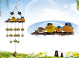 Happy Bird Resin Wind Chime Alloy Bell Outdoor Garden Hanging Decor, Multi-Layer Balcony V1232-XFNLD-002