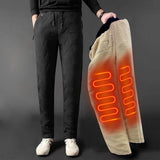 Men's USB Electric Heated Pants with 10 Heating Areas and Fleece Lining, Lightweight and Versatile V1369-AZ3-W-15444