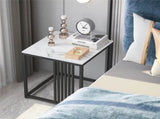 Luxury square side table marble stone-Black frame V767-JJ-XZ178-BK