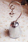100 Bulk Buy Pack of Silver Wedding Kissing Bell Name Card Stand Holder with Heart in Ring V382-KISSINGBELLX100
