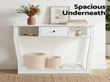Artiss Console Table Entryway Hallway Sofa Side Table Drawer Shelf 100CM White FUR-S-CST-03-WH