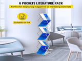 Literature Rack, 6 Pockets, Pop up Aluminum Magazine Rack, Lightweight Catalog Holder Stand V952-LHJJCZDSSM6A4NJPRV0