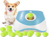 Automatic Dog Ball Launcher with 15 Mini Tennis Balls & Mesh Bag Rechargeable Pet Toy for Small V1107-CS-CWGPQQL