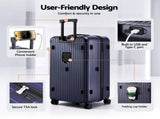 Wanderlite 32" Trunk Luggage Suitcase Travel TSA Type-C 5 Wheels Deep Indigo LUG-ABS-TRUK-32-DI