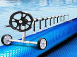 Aquabuddy Pool Cover 500 Micron 9.5x5m Blue Swimming Pool Solar Blanket 5.5m Roller PC-95X50-L-BL-ROLLER