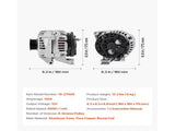 Car Alternator 11185, Fit for Chevrolet Impala LS, LT 3.5L 2006-2011, Impala LTZ 3.9L 2009-2010, V952-QCJLFDJPN111Q17U9001V9