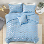 Metallic Print Comforter Set, King Size, Chic 3-Piece Bedding with Pillowcases V745-MAB010951AJ3