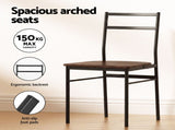 Artiss Dining Table and Chairs Set 5pcs with Extendable 60-120cm Drop-Leaf Table Brown DSET-D-BH07-BR-AB