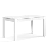 Artiss Dining Table Rectangular 4 Seater 120CM White Natu FURNI-N-TAB120-WH