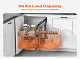 Min 15"W Opening Blind Corner Pull Out Organizer, 2 Tier 4 Shelf Kitchen Cabinet Organizer, Chrome V952-MJSNLDGG2C25YYEKJV0