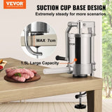 Sausage Stuffer 2.5LBS/1.5L Capacity Homemade Sausage Maker Stainless Steel V952-SDLSBXGGC15L18HO0V0