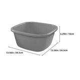 Grey Plastic Dish Pan and Foot Washing Bucket Set of 2 - Multi-Purpose Household Utility Basins for V1192-AZ-W-22412